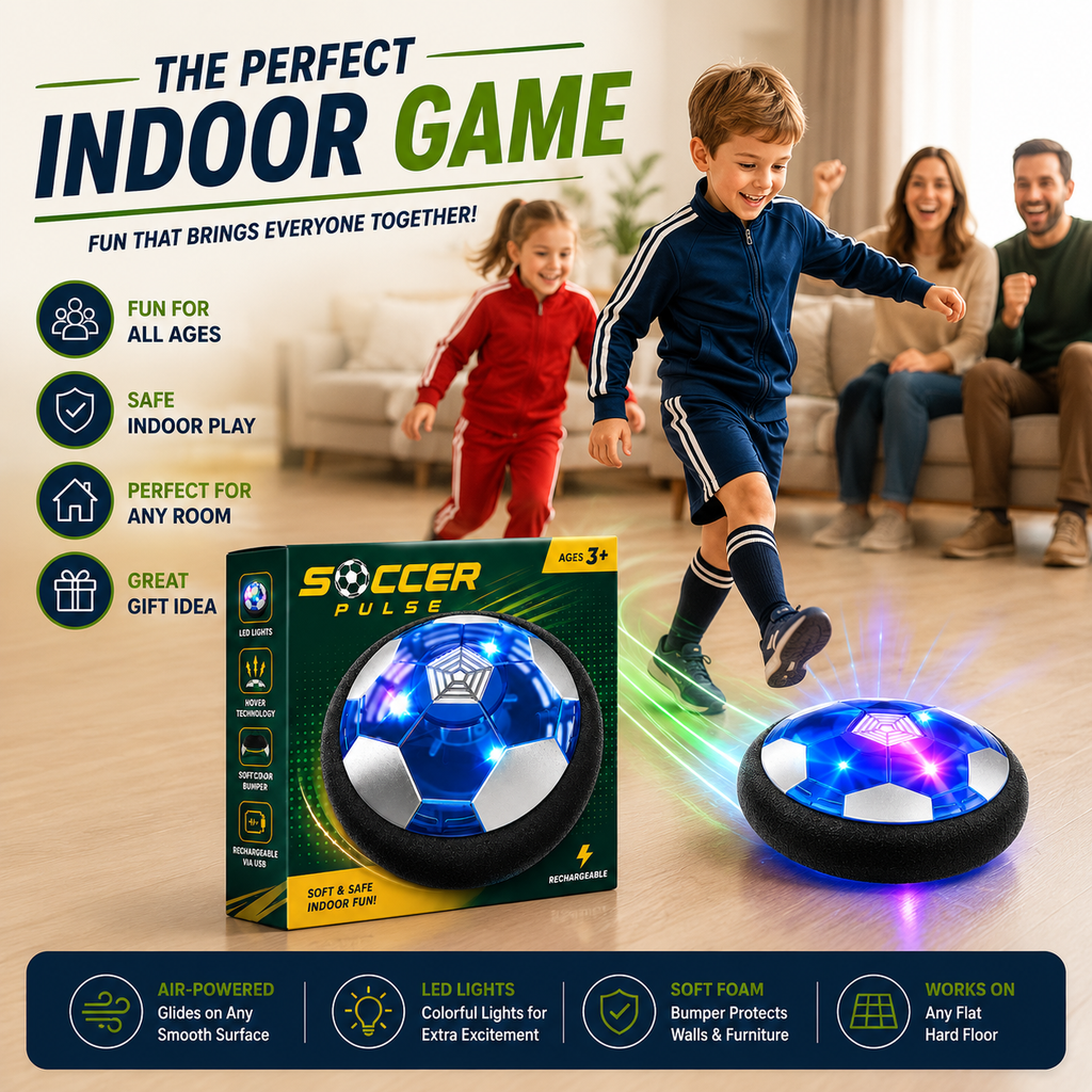 SoccerPulse Glow | Rechargeable Hover Soccer Ball