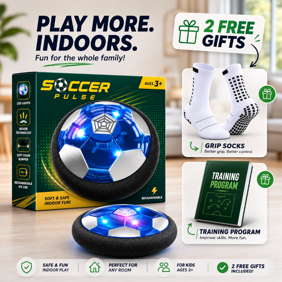 SoccerPulse Glow | Rechargeable Hover Soccer Ball